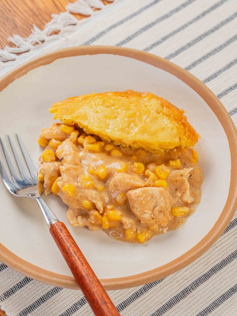 Crockpot Cornbread Chicken Casserole