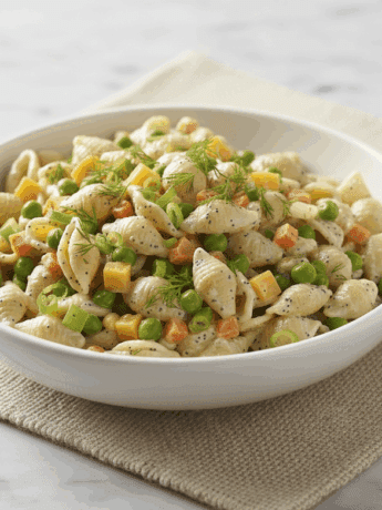 canned peas and carrots pasta