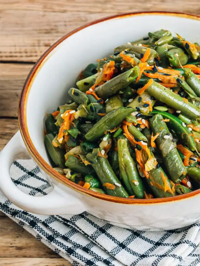 Maple-Glazed Turkey Breast with Sesame Green Beans and Carrots