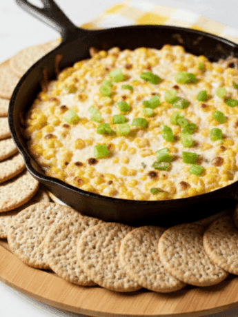 smoky skillet creamy cheesy corn dip made with canned corn