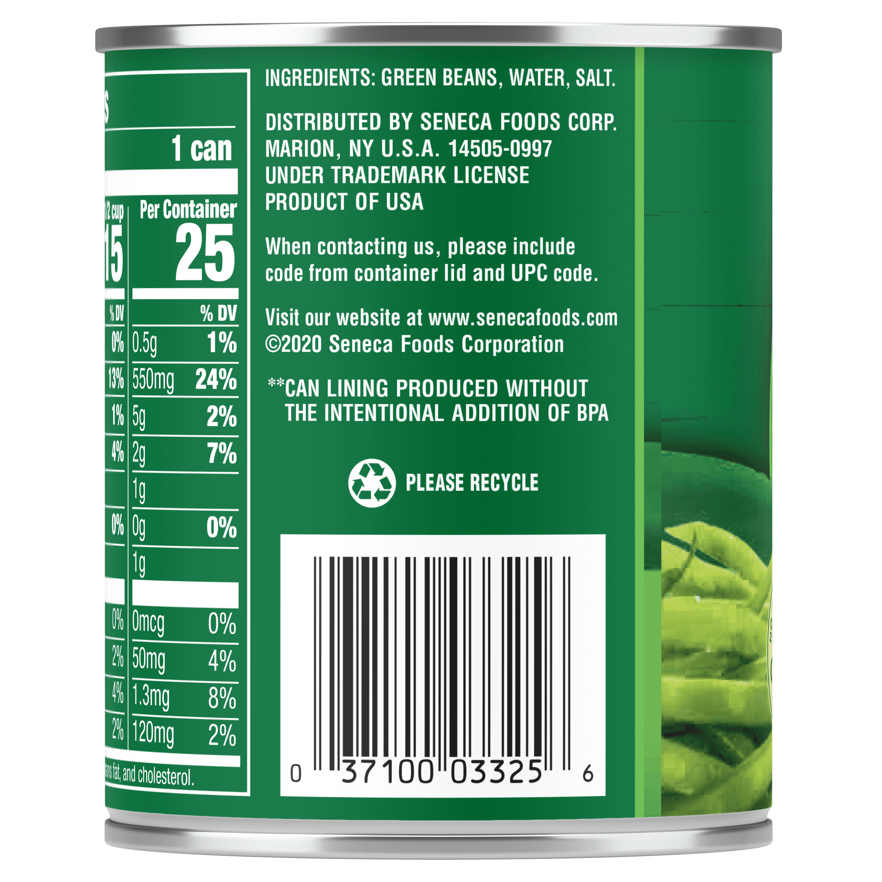 French Style Green Beans, 8 oz. Easy-Open Can