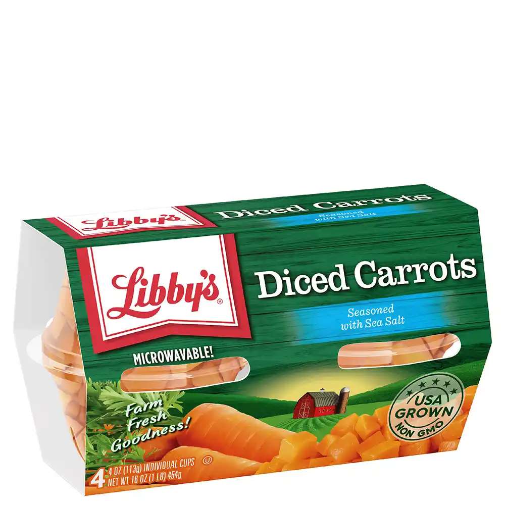 Diced Carrots, 4 oz. Cups, 4-Pack