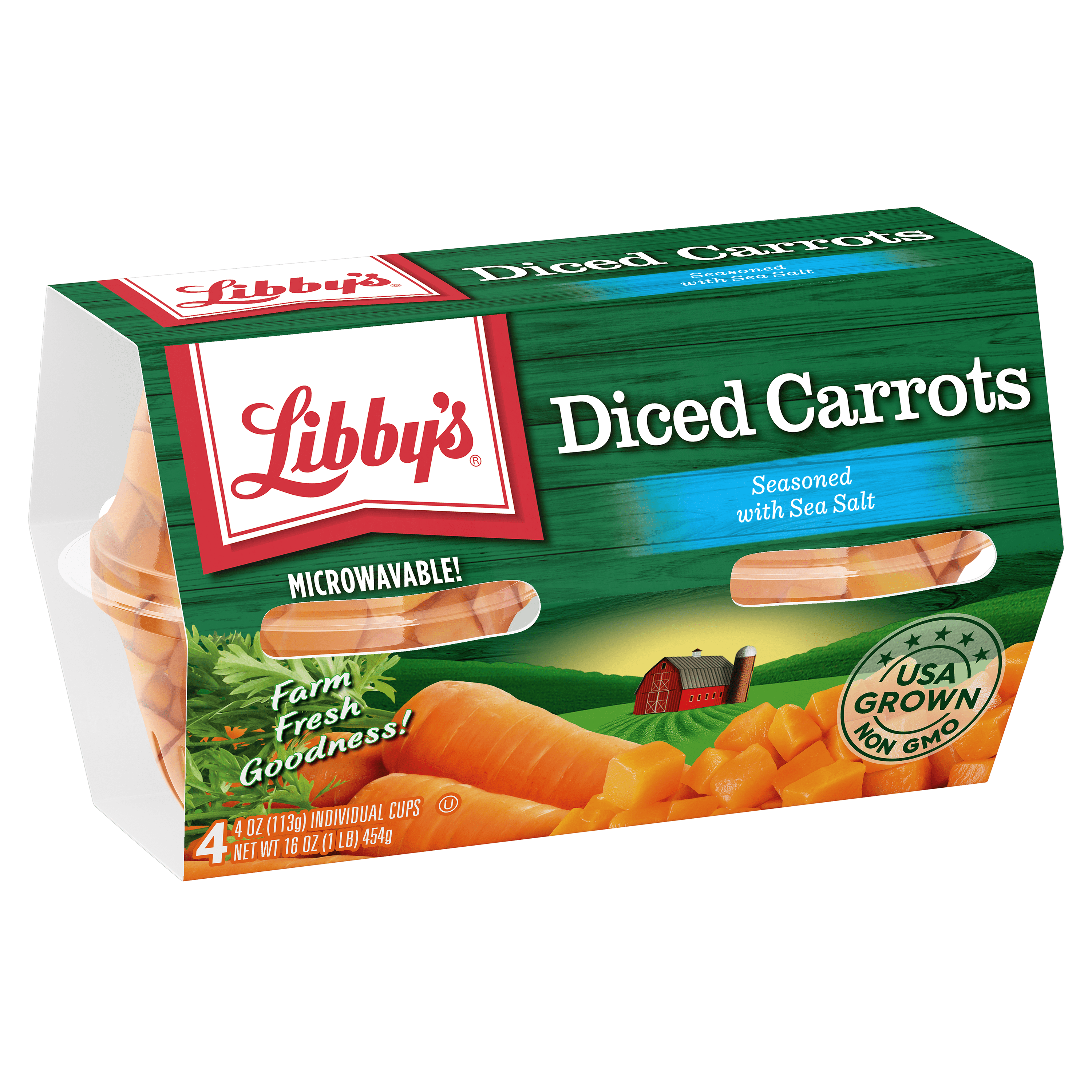 Diced Carrots, 4 oz. Cups, 4-Pack