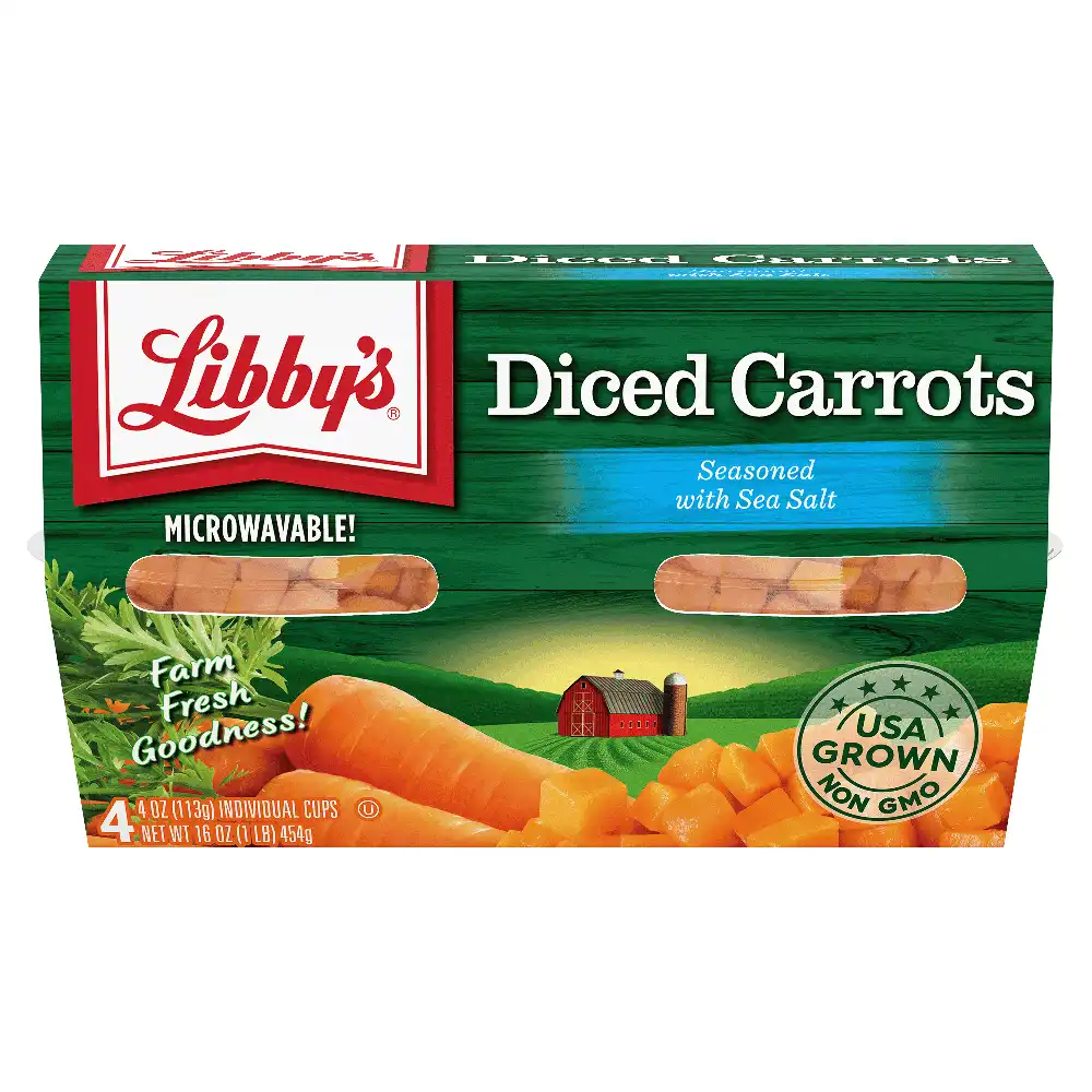 Diced Carrots, 4 oz. Cups, 4-Pack