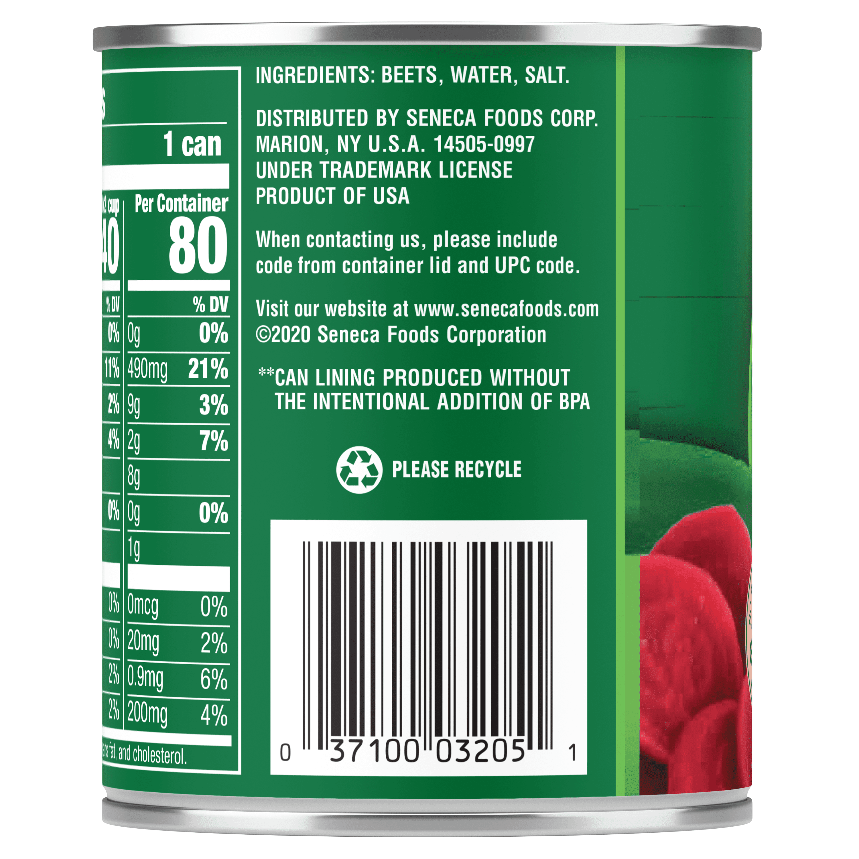 Sliced Beets, 8.25 oz. Easy-Open Can