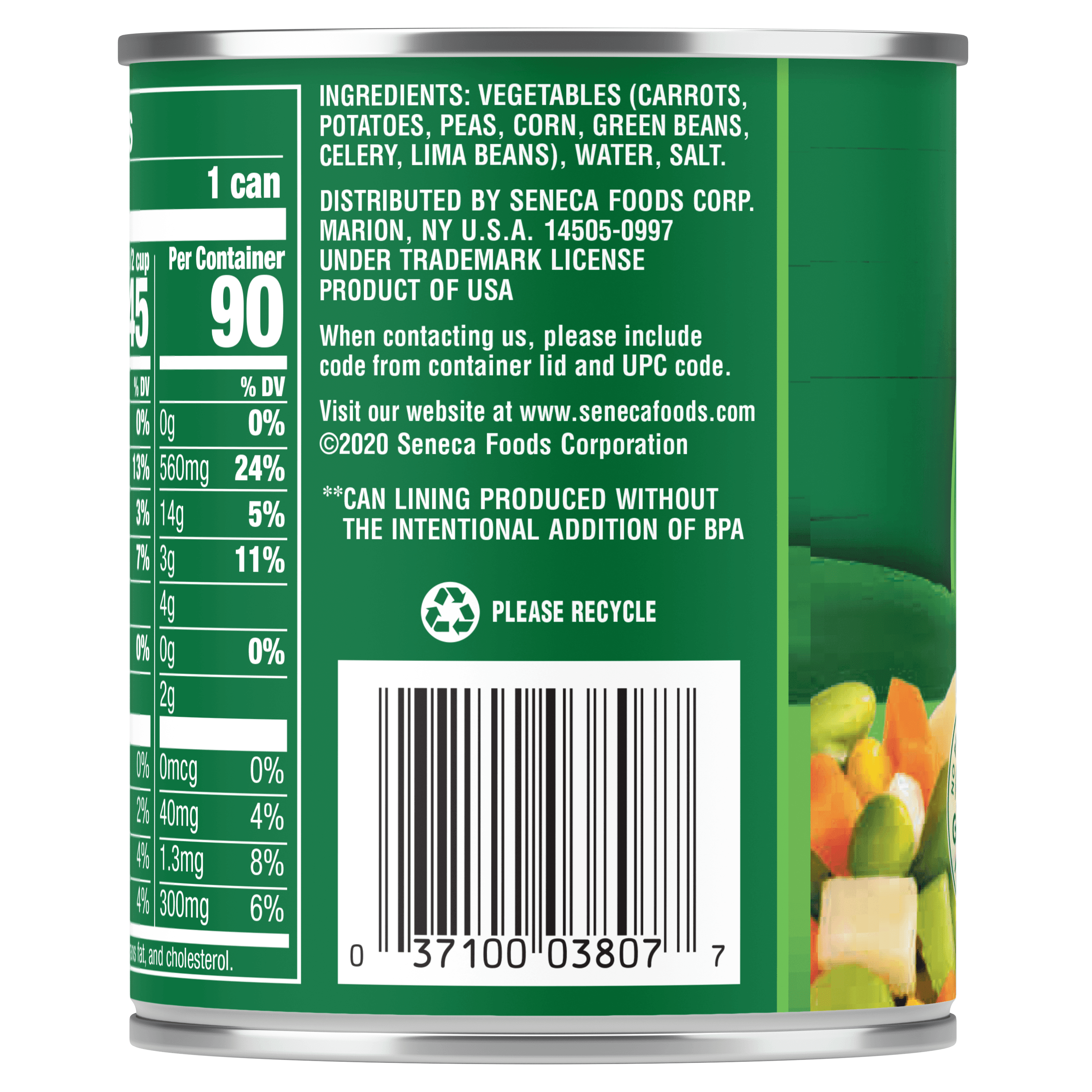 Mixed Vegetables, 8.5 oz. Easy-Open Can