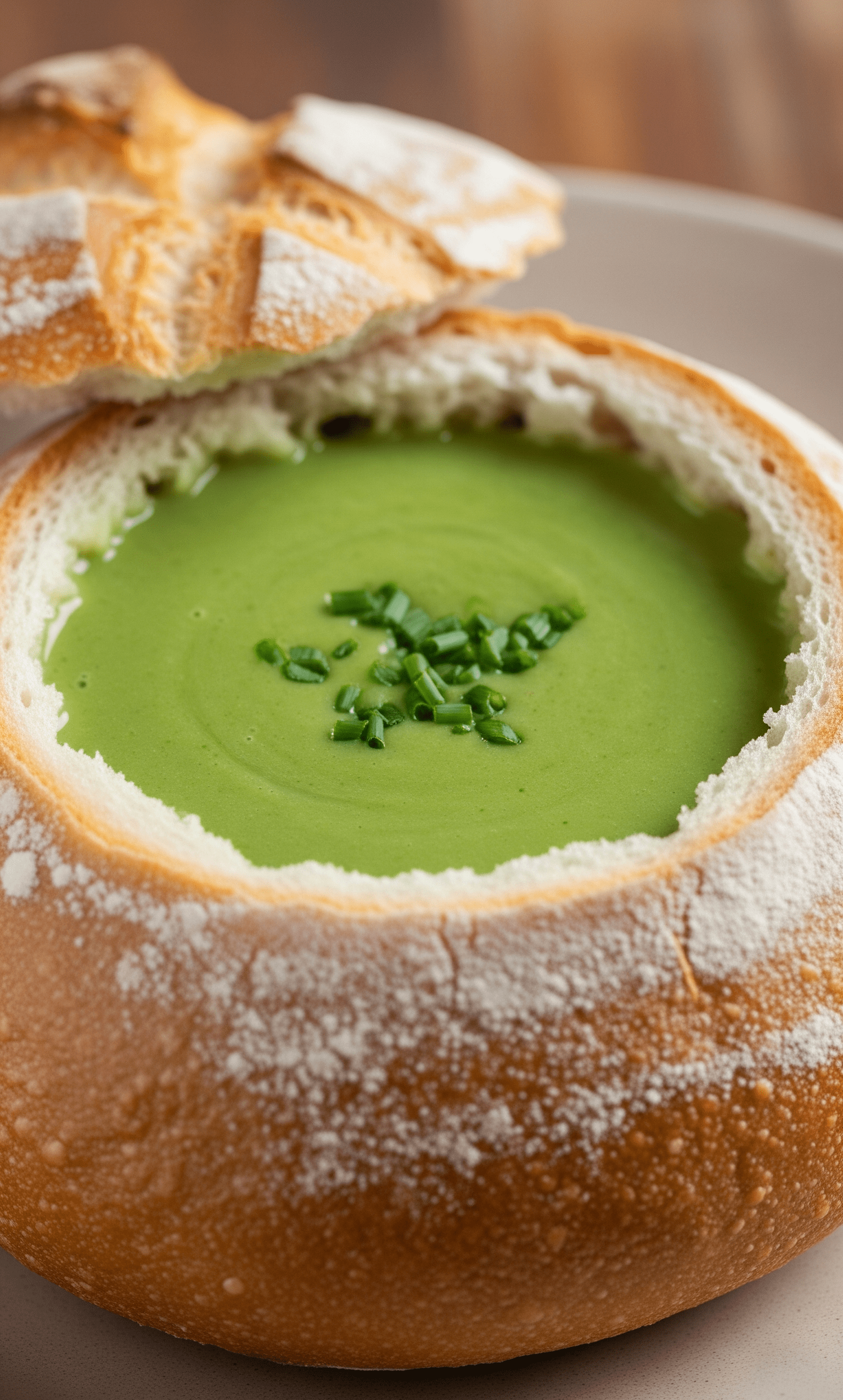 Pea Soup Bread Bowls