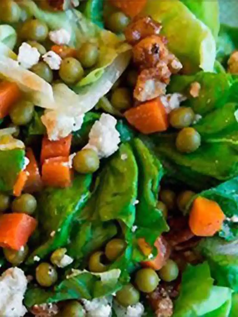 Peas, Carrots & Candied Walnut Salad