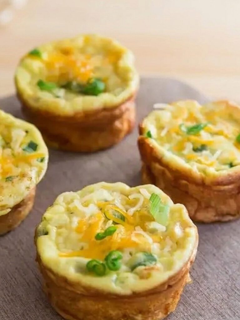 Mini Cheese Quiches with Corn & Chives