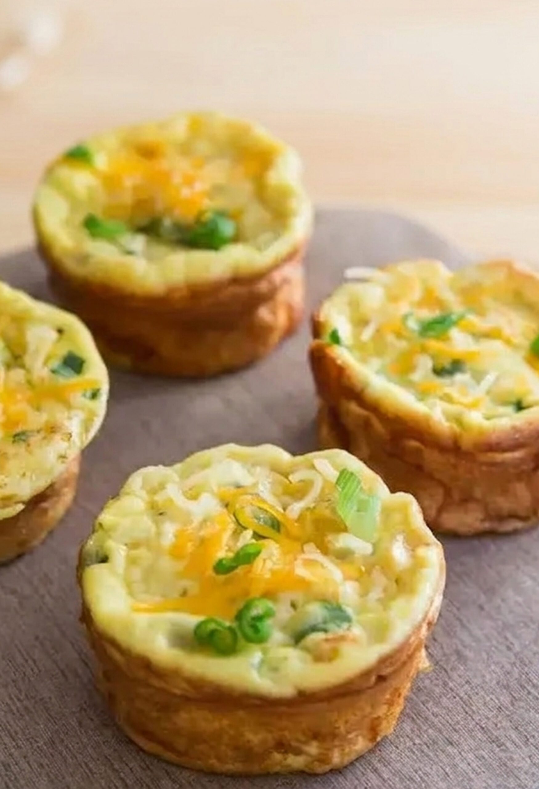 
              Mini Cheese Quiches with Corn & Chives 