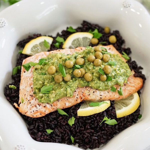 Pea Pesto Salmon