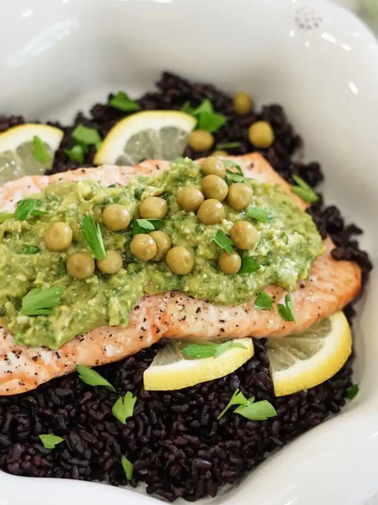 
              Pea Pesto Salmon 