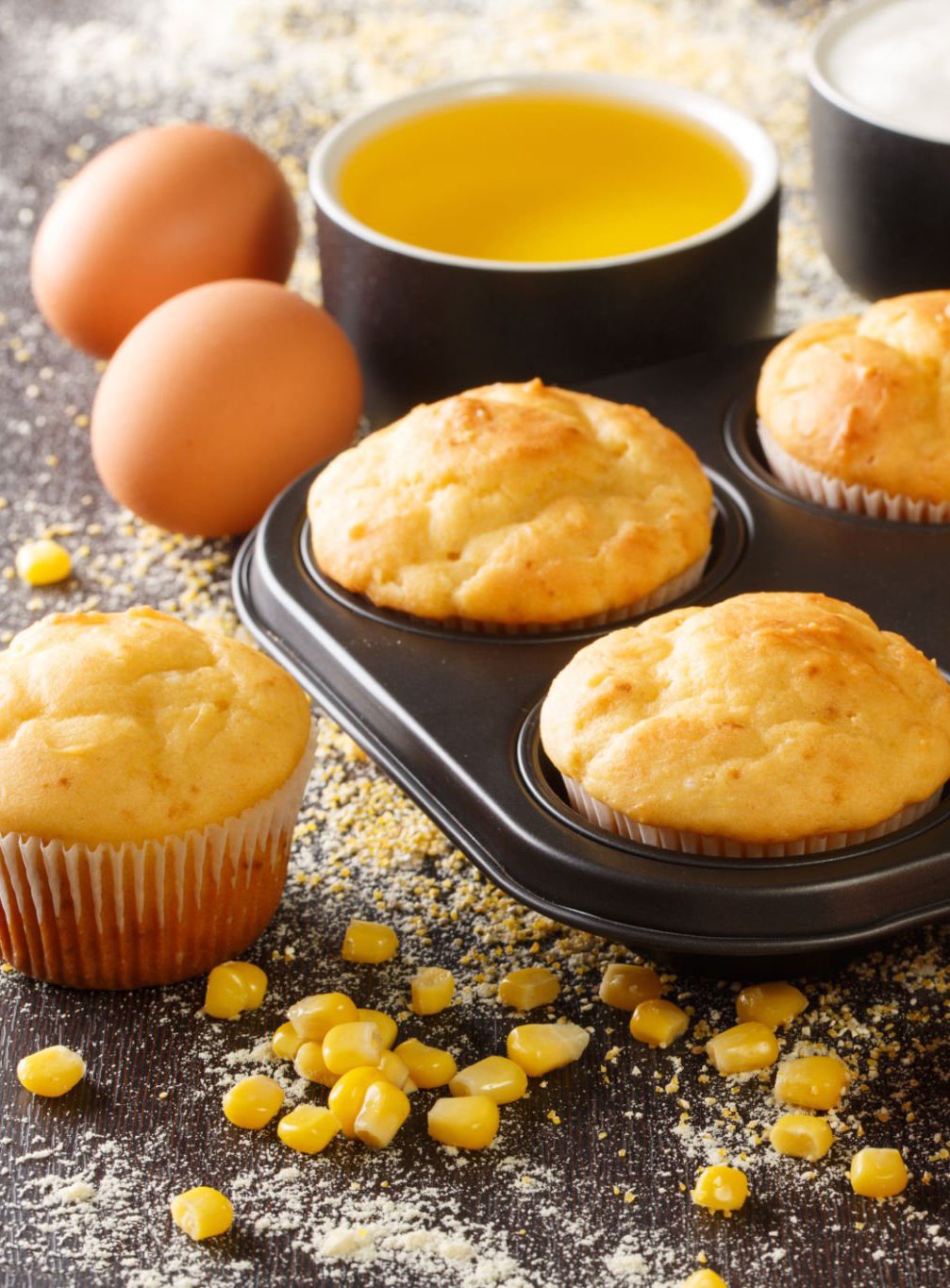 Cornbread Muffins in tin