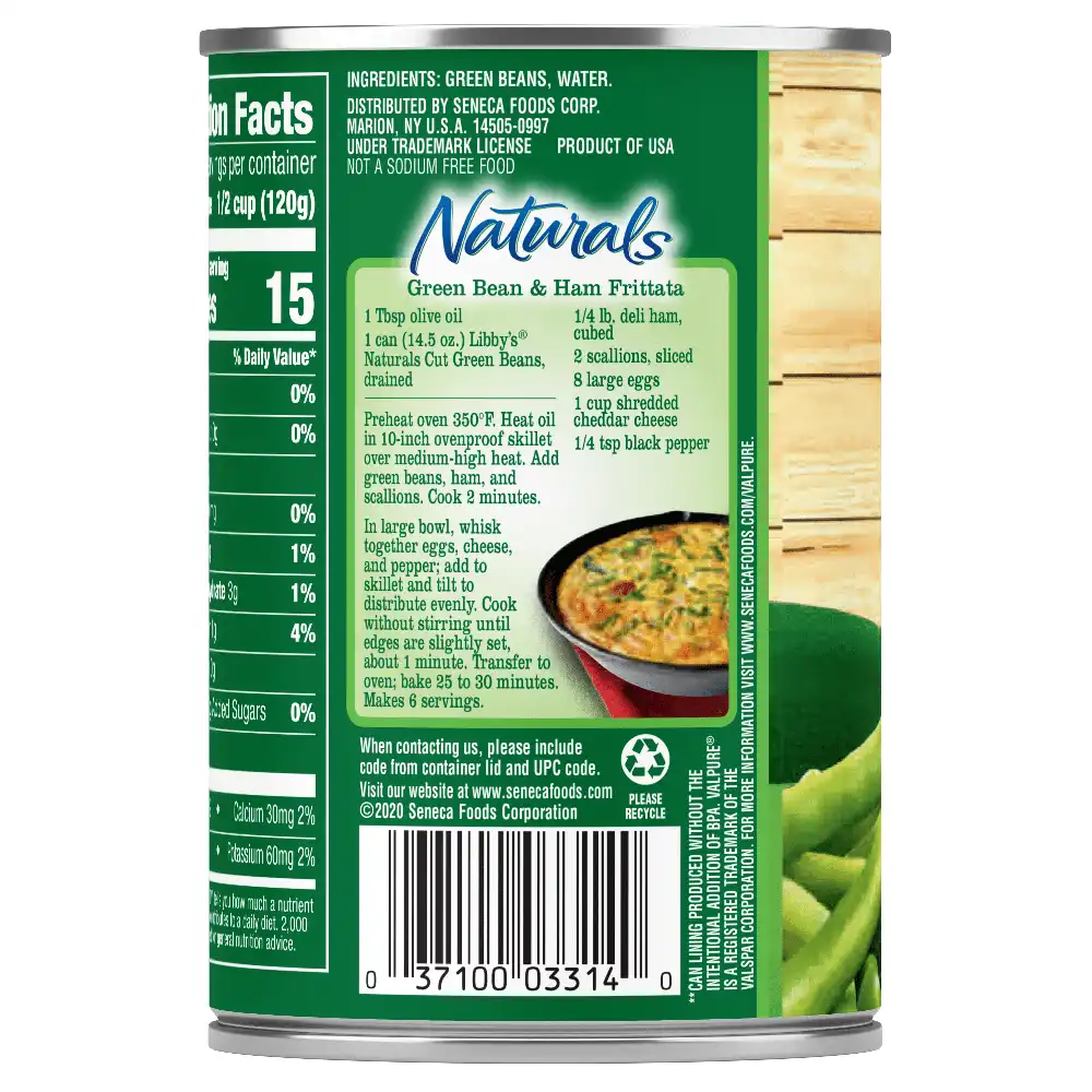 Naturals Cut Green Beans, 14.5 oz.