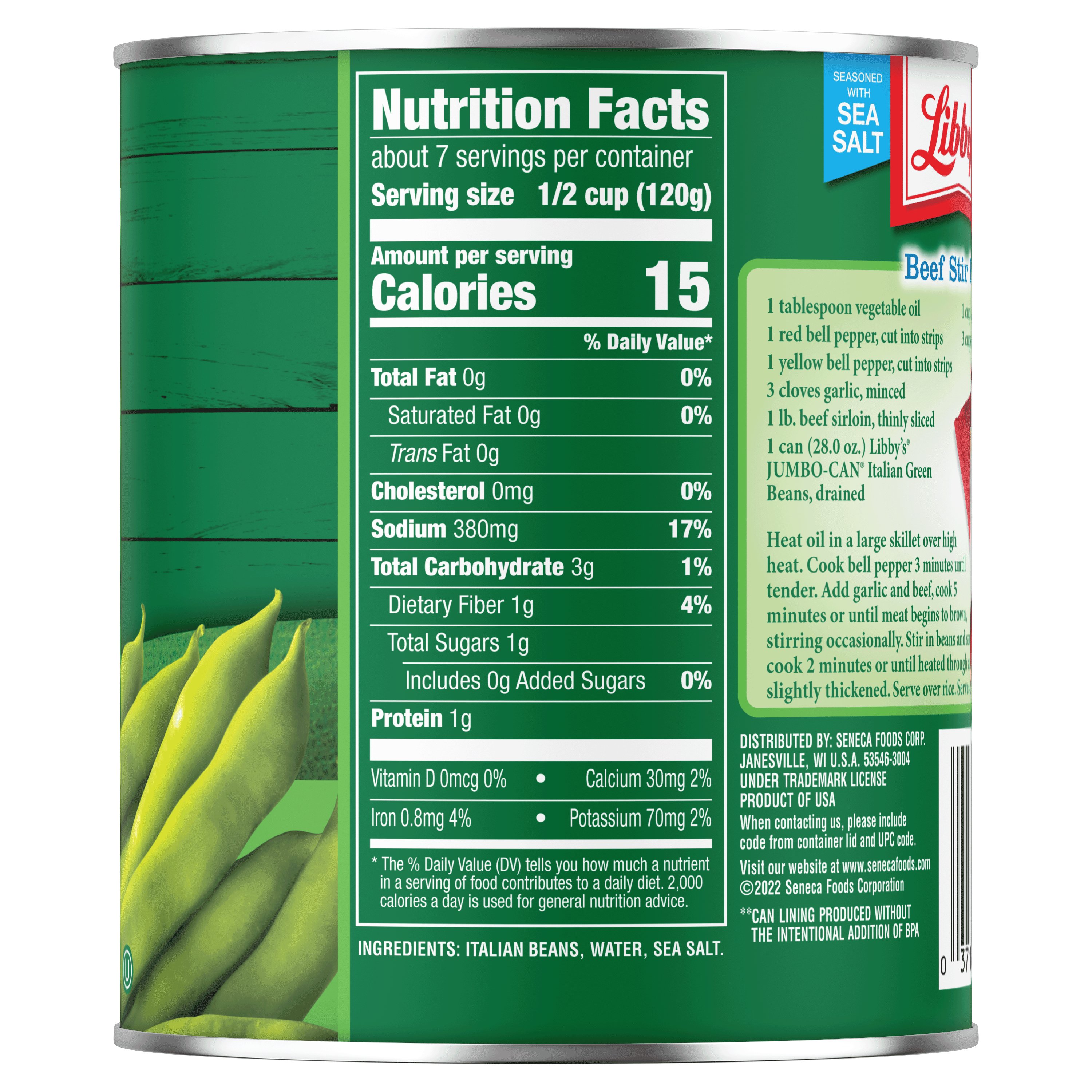 Italian Cut Green Beans, 28 oz. Jumbo-Can