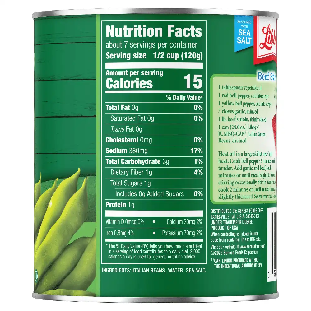 Italian Cut Green Beans, 28 oz. Jumbo-Can