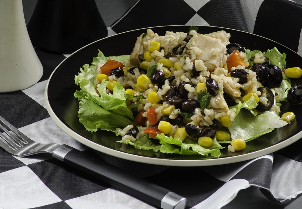 Checkered Flag Chicken, Corn and Bean Salad 