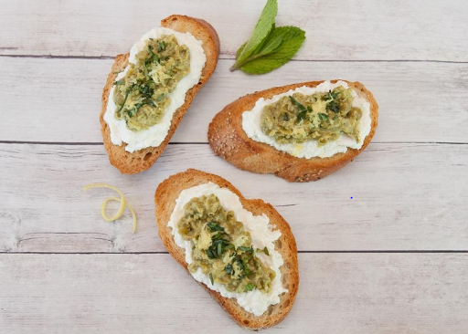 Peas & Ricotta Crostini