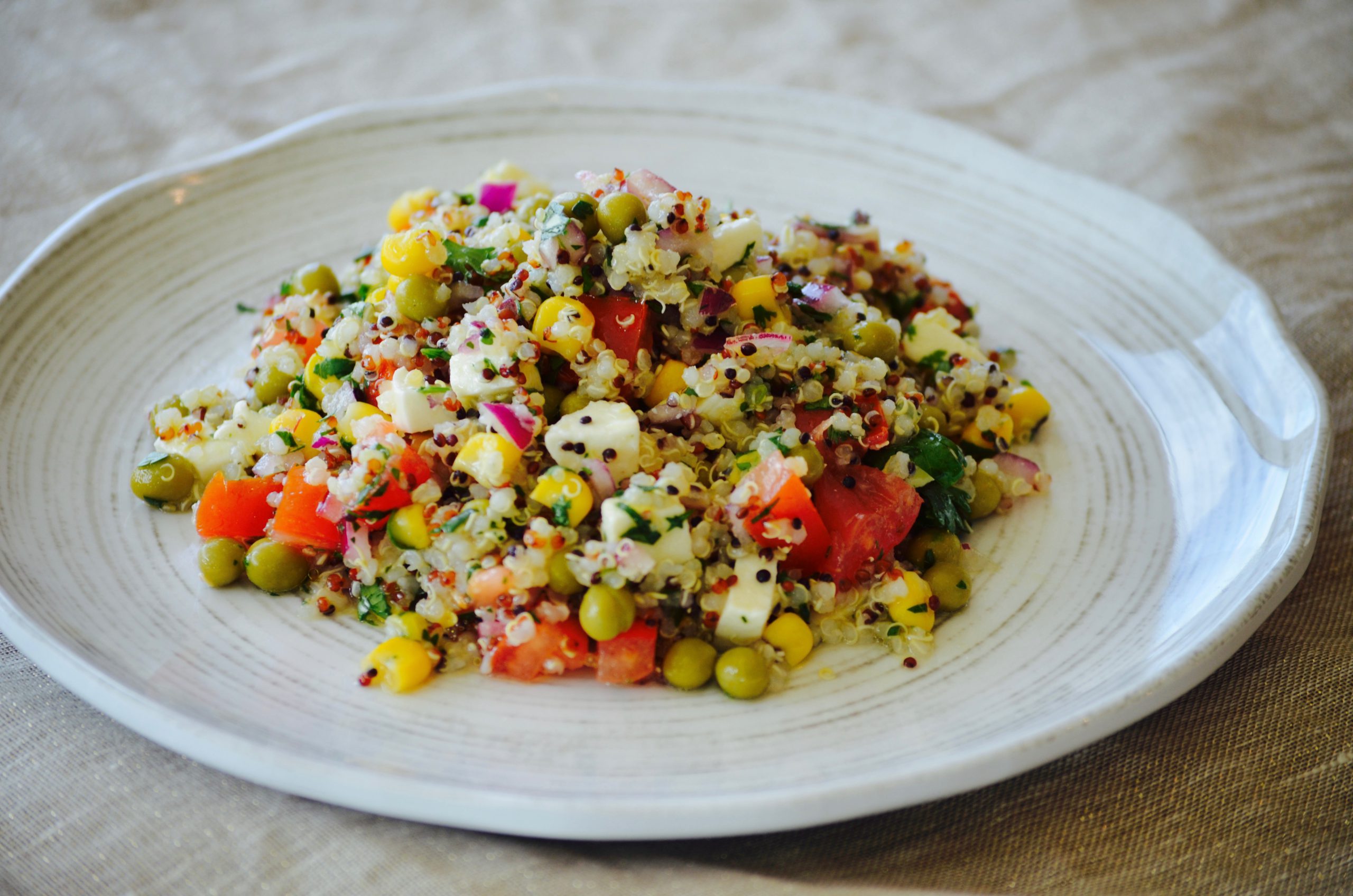Quinoa Salad with Corn and Peas