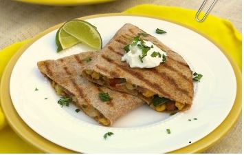Grilled Bean and Veggie Cheese Quesadillas