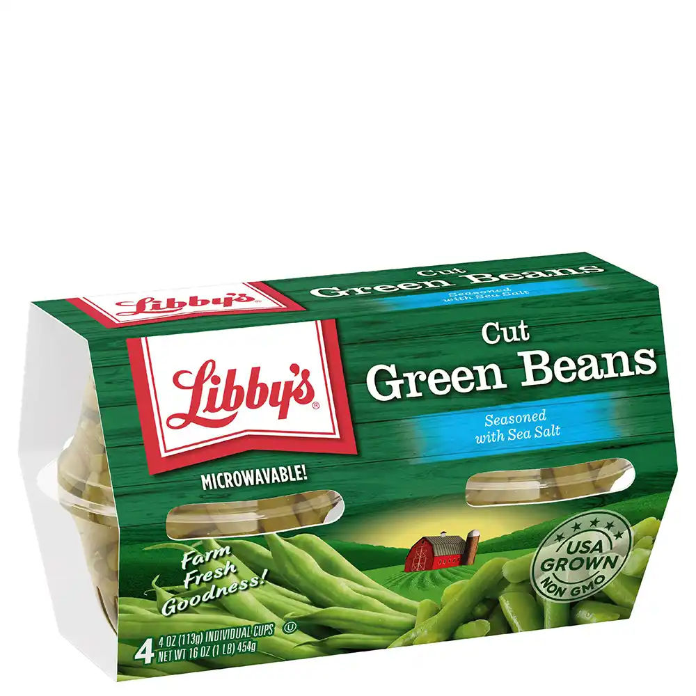 Cut Green Beans, 4 oz. Cups, 4-Pack