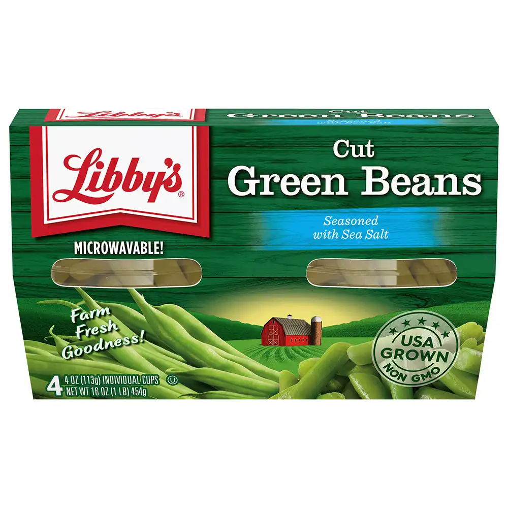 Cut Green Beans, 4 oz. Cups, 4-Pack