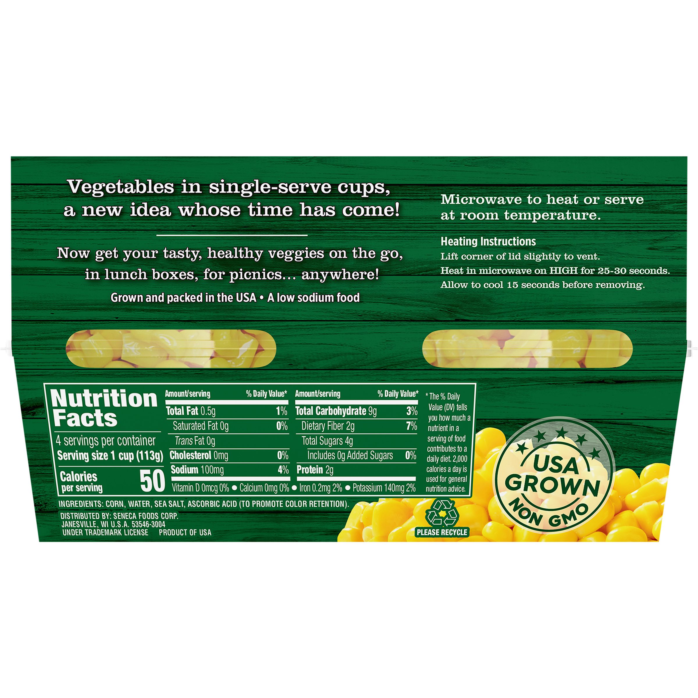 Whole Kernel Sweet Corn, 4 oz. Cups, 4-Pack