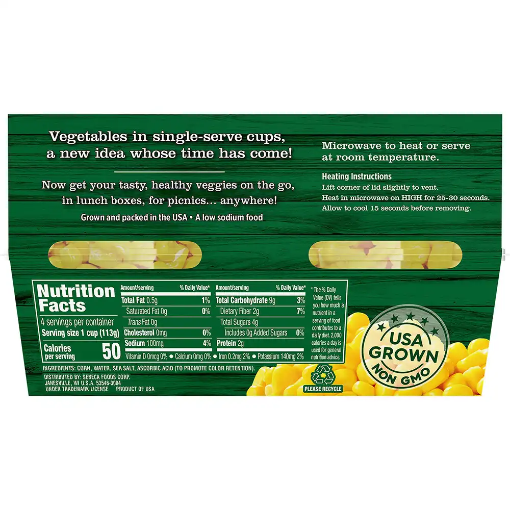 Whole Kernel Sweet Corn, 4 oz. Cups, 4-Pack