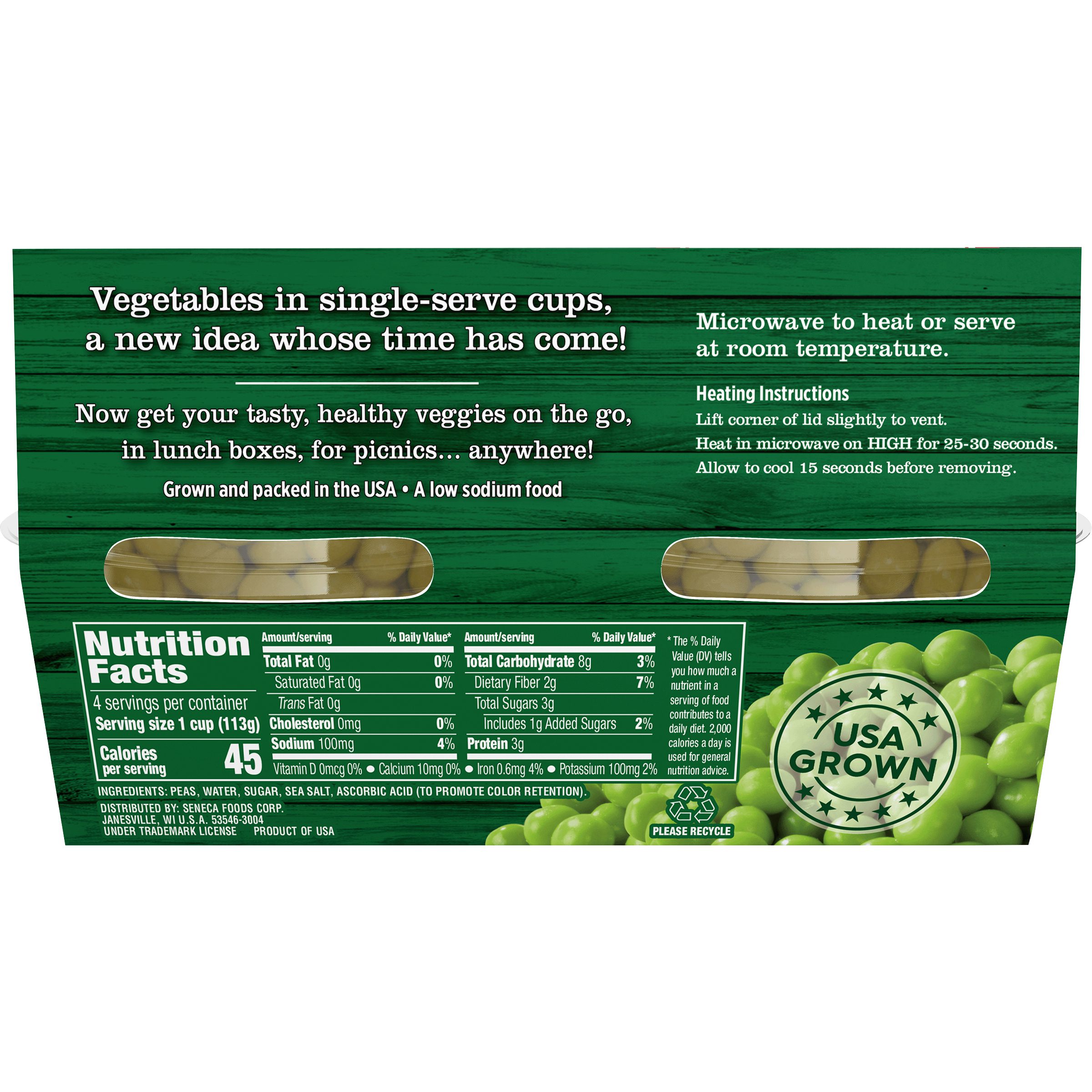 Sweet Peas, 4 oz. Cups, 4-Pack