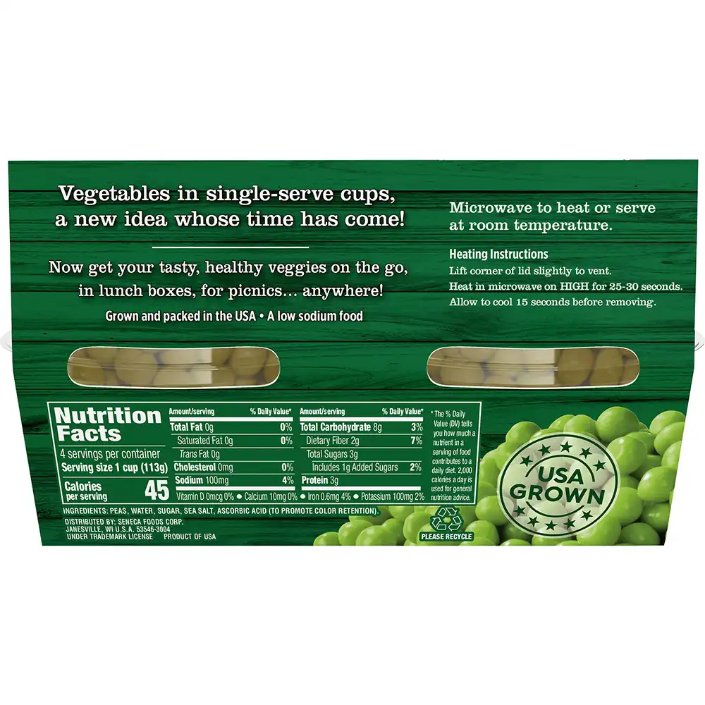 Sweet Peas, 4 oz. Cups, 4-Pack