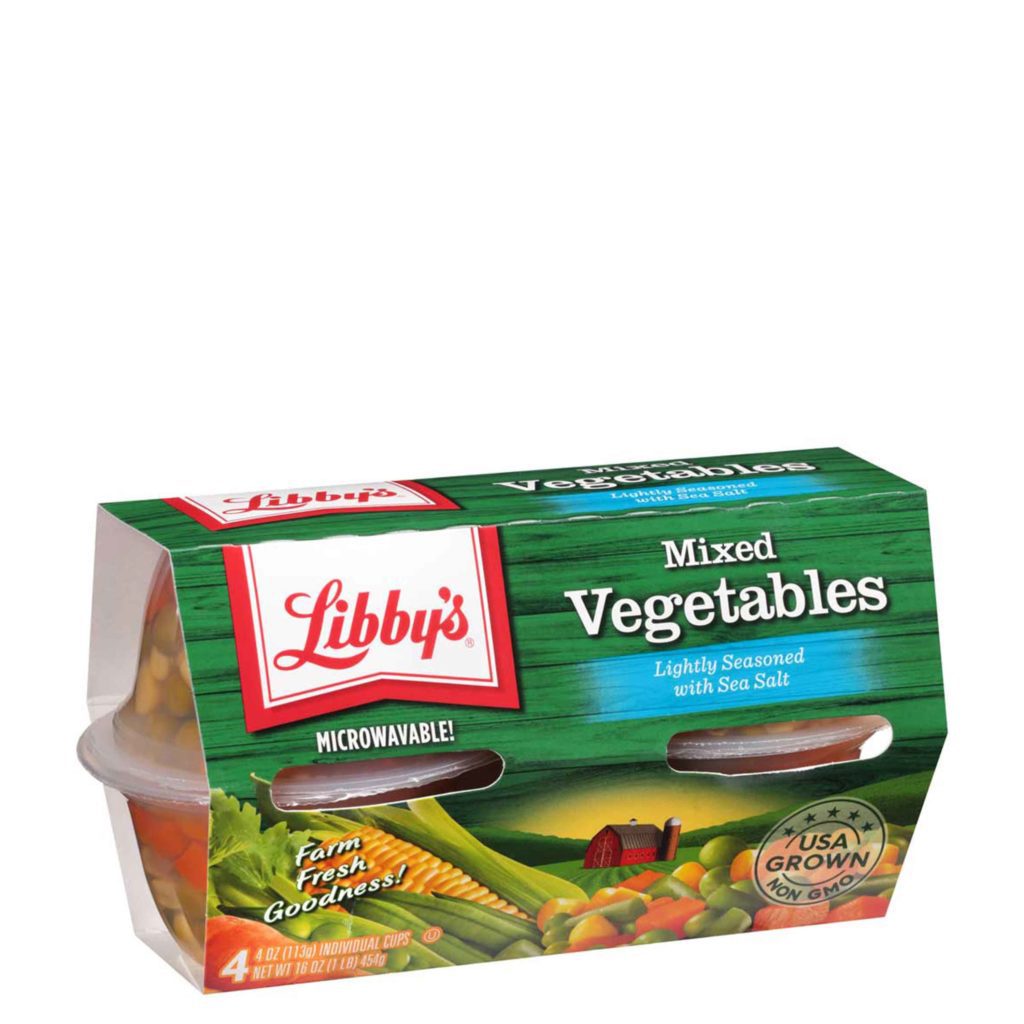 Mixed Vegetables, 4 oz. Cups, 4-Pack