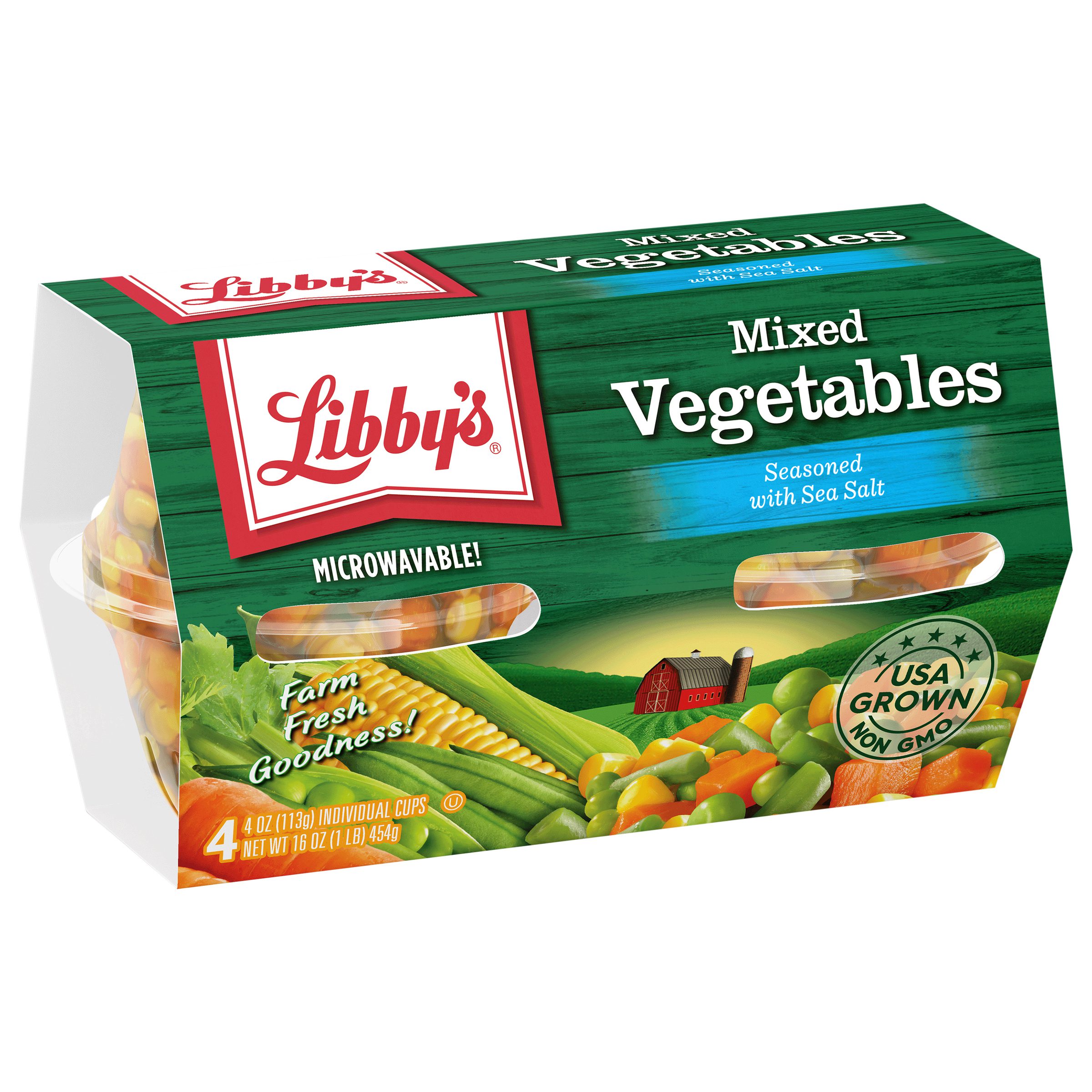 Mixed Vegetables, 4 oz. Cups, 4-Pack