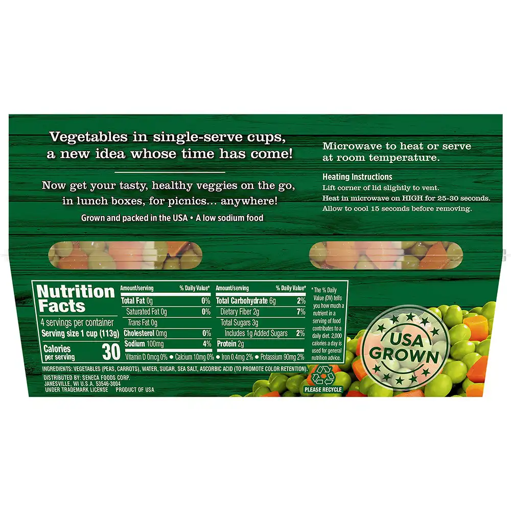 Peas & Carrots 4 oz. Cups, 4-Pack