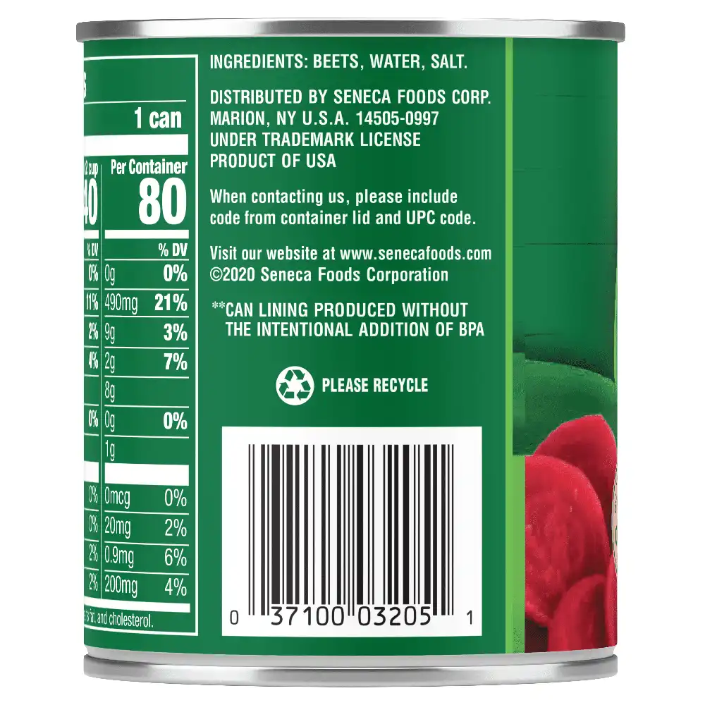 Sliced Beets, 8.25 oz. Easy-Open Can