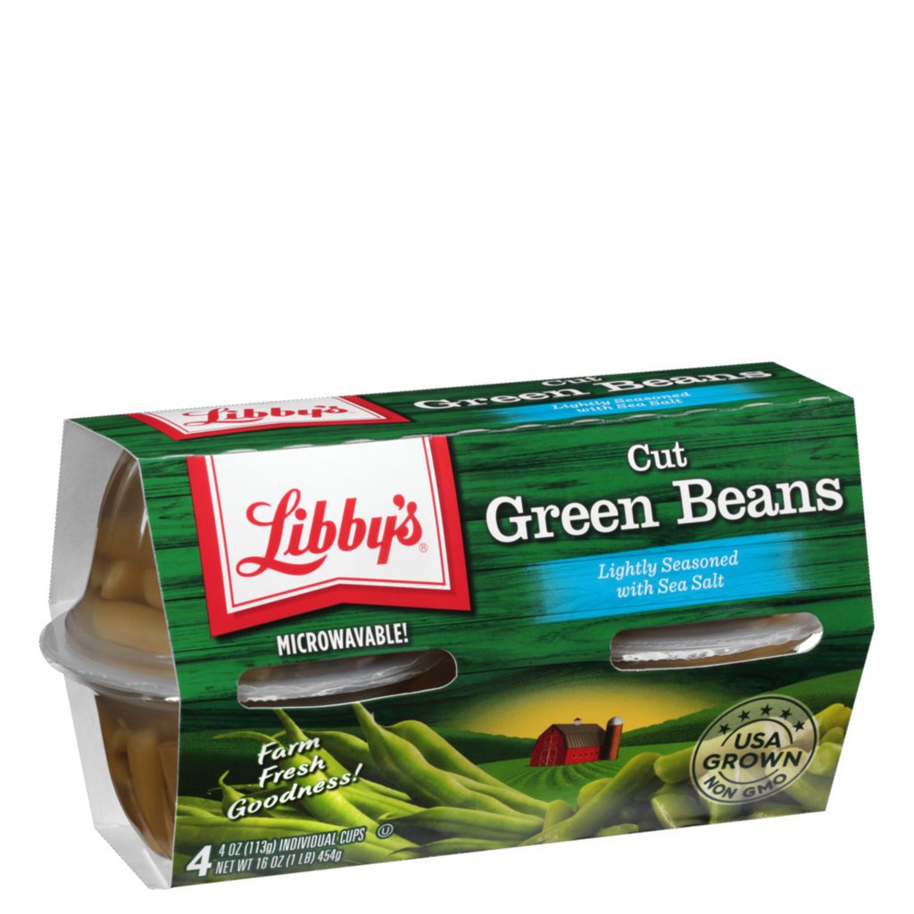 Cut Green Beans, 4 oz. Cups, 4-Pack