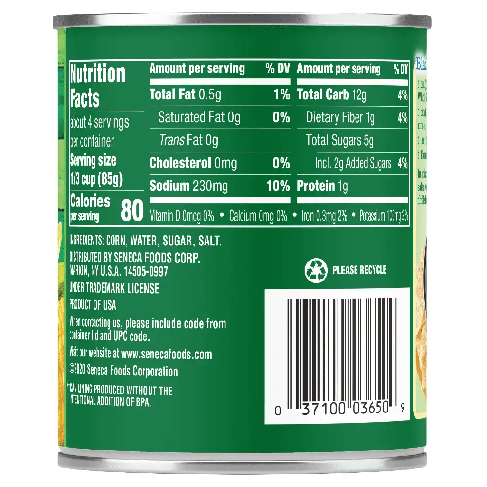 Whole Kernel Sweet Corn, 11 oz., Vacuum Packed