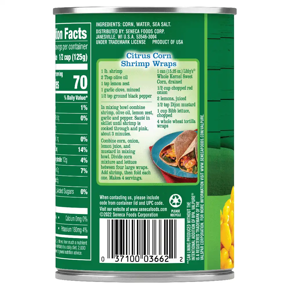 Whole Kernel Sweet Corn, 15.25 oz.