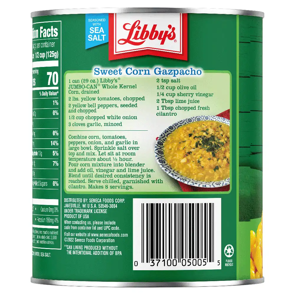 Whole Kernel Sweet Corn, 29 oz. Jumbo-Can