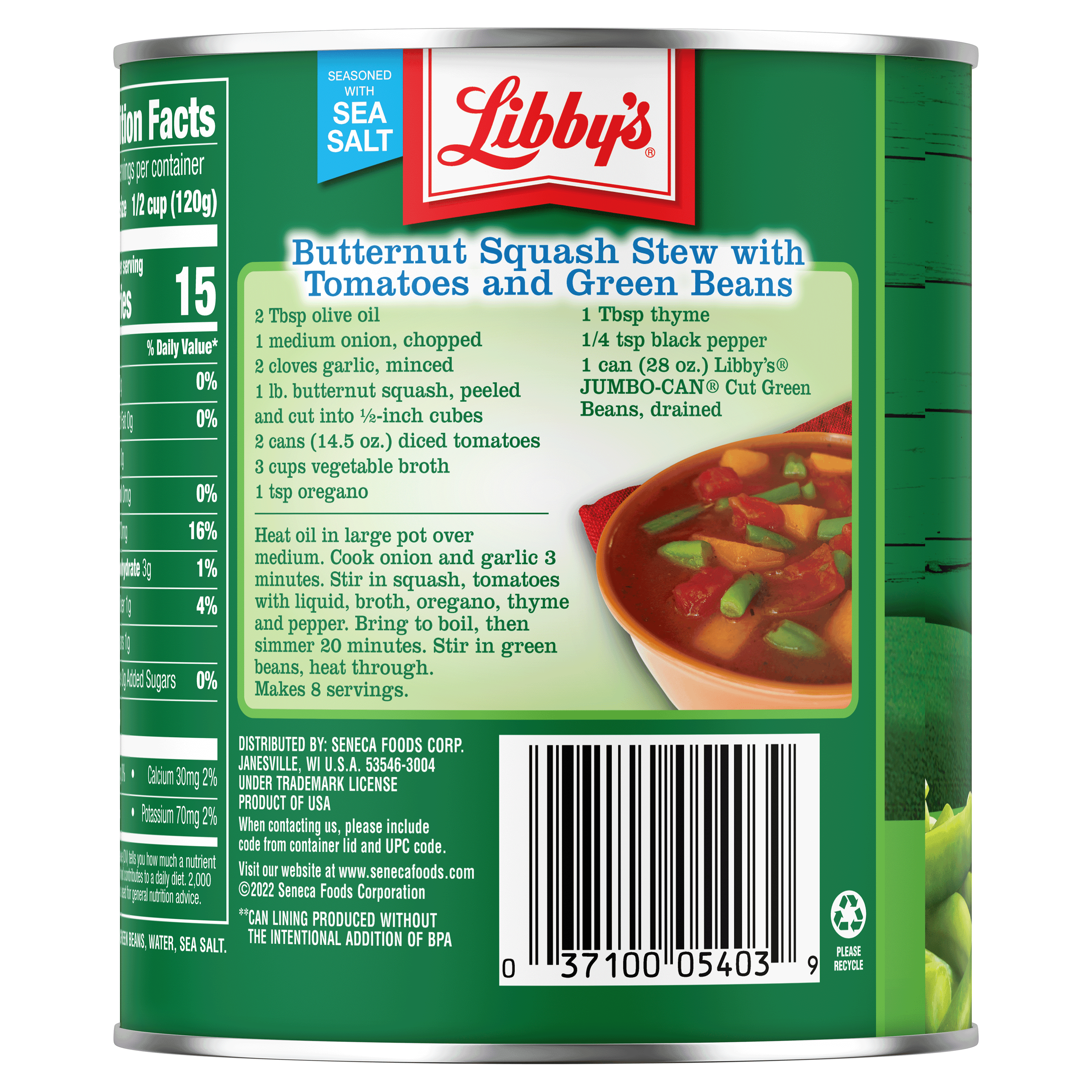 Cut Green Beans, 28 oz. Jumbo-Can
