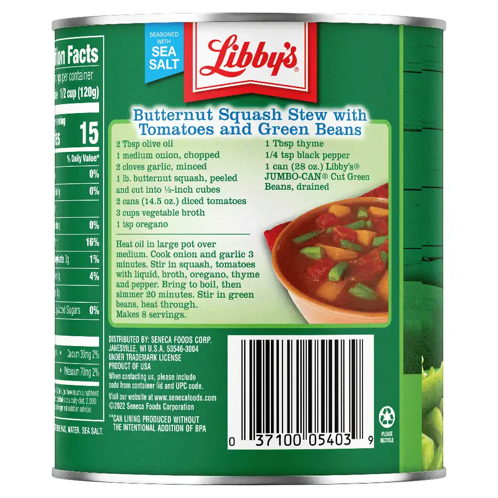 Cut Green Beans, 28 oz. Jumbo-Can