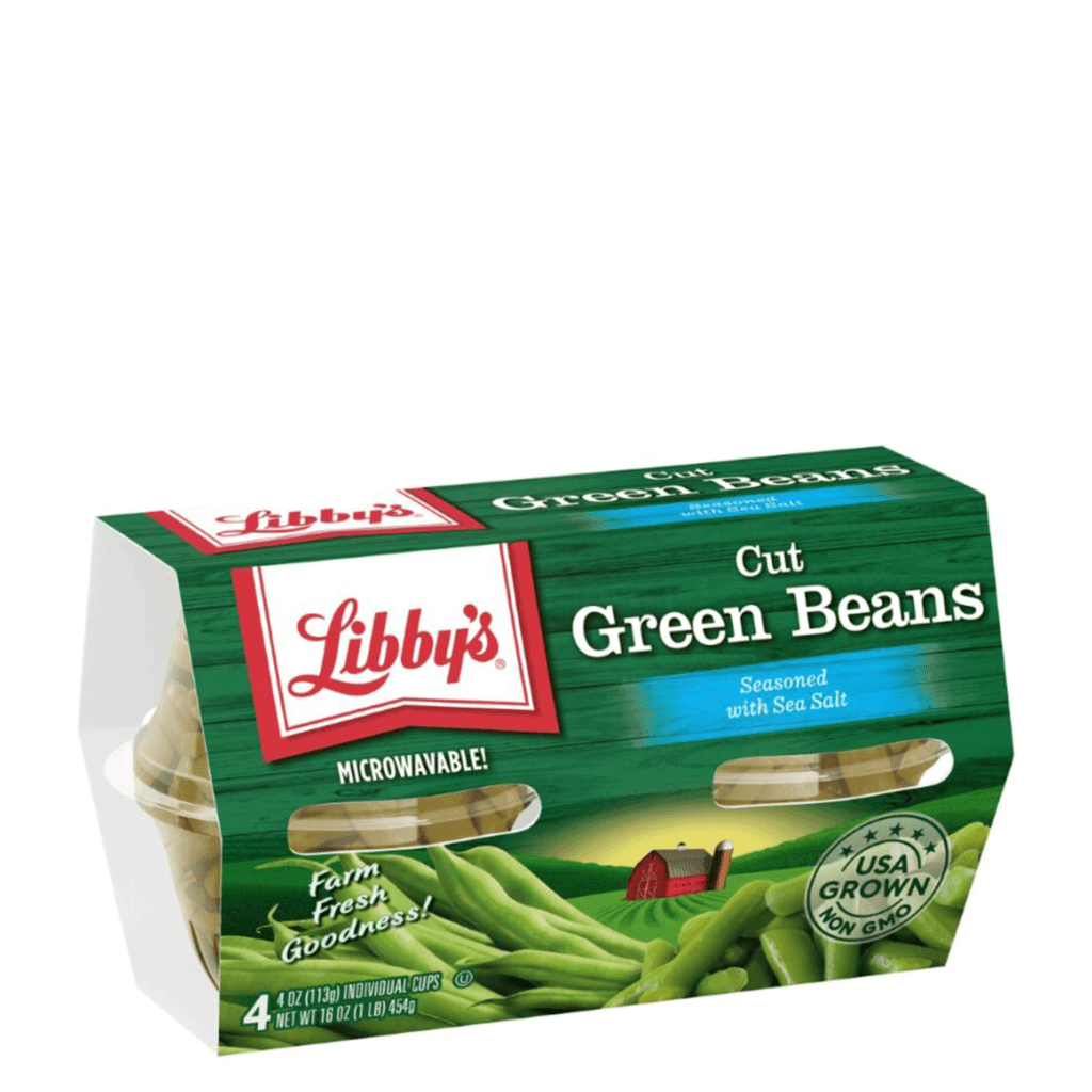 Cut Green Beans, 4 oz. Cups, 4-Pack
