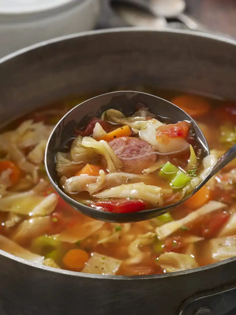 Kielbasa, White Bean & Sauerkraut Soup