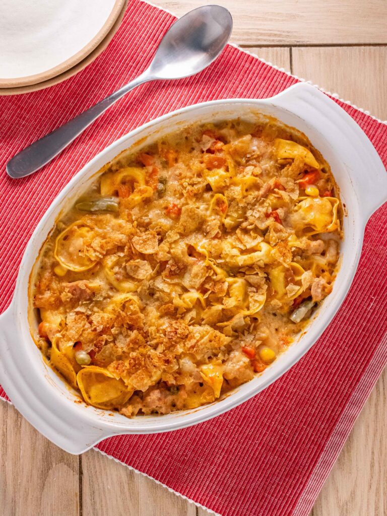 Creamy Tuna Mixed Vegetable Tortellini Casserole
