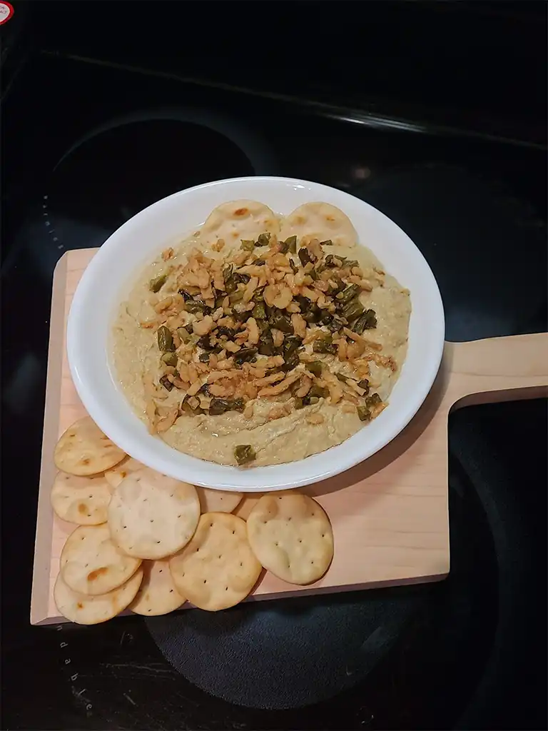 Green-Bean-Casserole-Hummus_Fay-Moreland-scaled