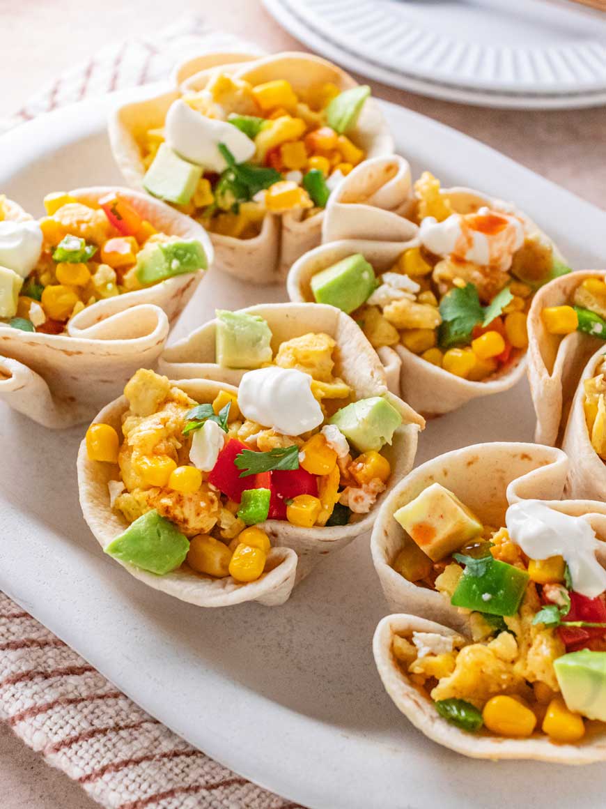 Scrambled Egg Breakfast Taco Cups